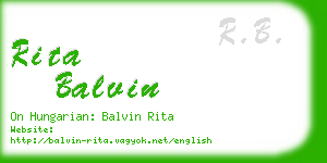 rita balvin business card